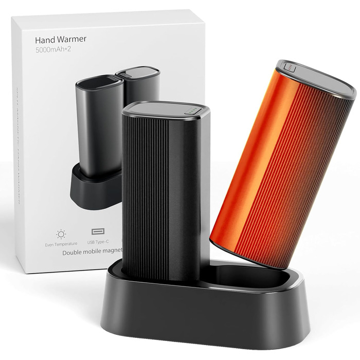 Електричні грілки для рук KINREECELL 2 шт., 4 рівні нагріву до 136°F, батарейні, компактні, час роботи до 16 годин, для гольфу, катання на лижах, кемпінгу, зимові подарунки