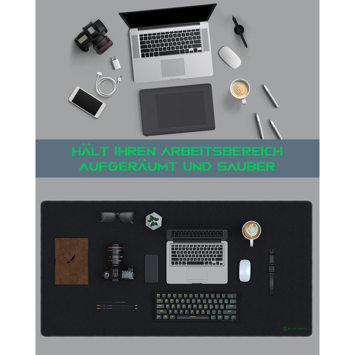 Ігрова мишка Pad Black Shark XXL 1200 x 600 мм - великий килимок для миші з водовідштовхувальним покриттям та антиковзною основою