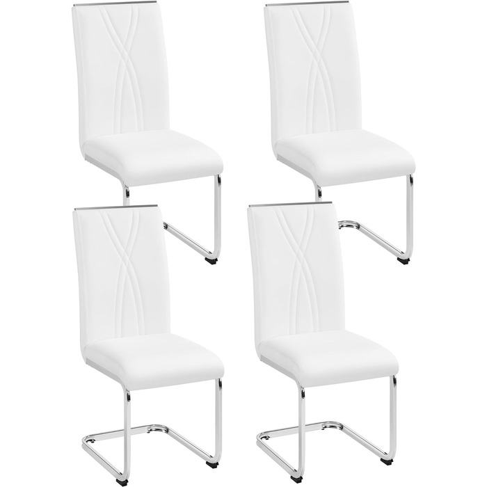 Набір поворотних стільців Yaheetech, металева основа, обідній стілець, м'який стілець, їдальня/кухня/вітальня/ресторан/конференц-зал, (4, білий)