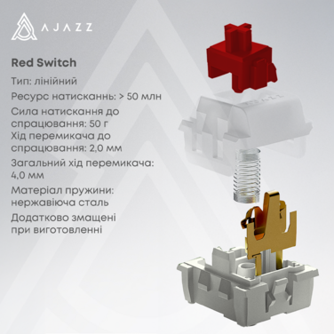 Дротова механічна клавіатура Ajazz AK980 Red switches Black Red (AK980-R-BR)
