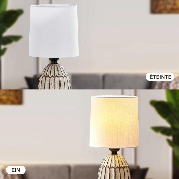 Настільна лампа GyroVu 2 шт. з ротангу, Бохо стиль, цоколь E27, для спальні, вітальні, читання