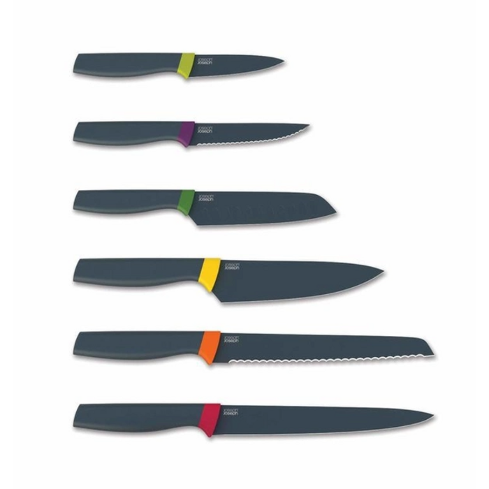 Набір кухонних ножів у каруселі Joseph Joseph Opal 7 пр., чорний (98481)