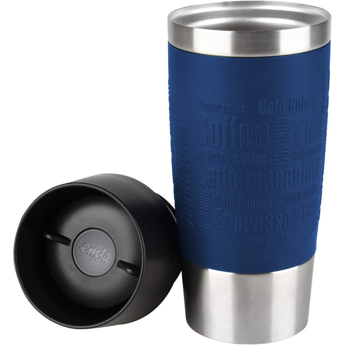 Термокружка Emsa Travel Mug Classic 360 мл, з клапаном Quick-Press, не протікає, для кави та напоїв, 513361