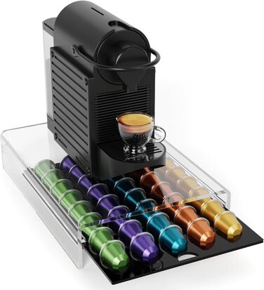 Організатор для капсул Nespresso LifeMoreasy - контейнер для 40 капсул, прозорий, висувний, для зберігання кави