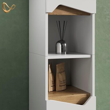 Шафа-комод Livinity Bad Timavo, білий, 60 x 67 см з полицею, білий (висока шафа)