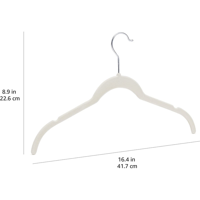 Базова вішалка Domopolis Для сорочки / сукні, з оксамитовим покриттям, (слонова кістка, 100 г., одномісна)