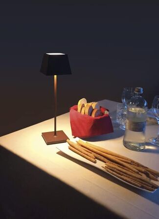 Лампа настільна LED ROSSINI ILLUMINAZIONE Siesta з USB, сенсорне управління, диммування, IP54, для внутрішнього та зовнішнього використання, 37 см, 2.2 Вт, тепле світло 2700K, 200 lm, 9 годин роботи (Corten)