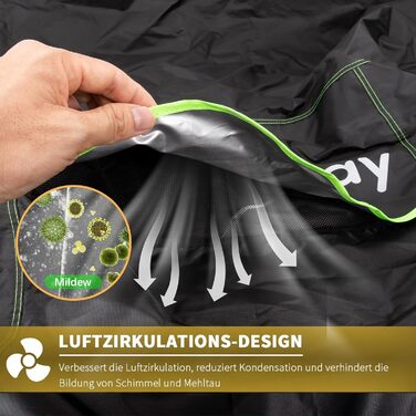 Чохол для садово-патіо меблів BEEWAY V2.0, 300x250x102 см, водовідштовхувальний, захист від УФ, чорний