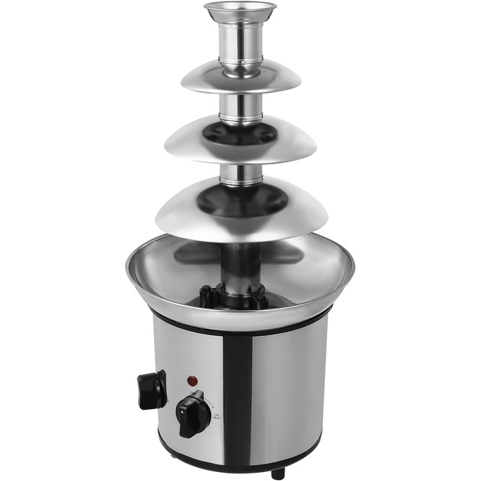 Шоколадний фонтан 4 яруси з функцією нагрівання, 170W, 2L, нержавіюча сталь, для кафе, готелів