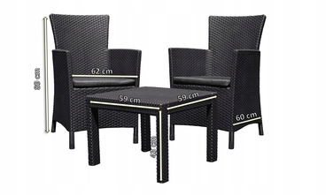 Комплект садових меблів Keter із пластику, сірий, 3 предмети