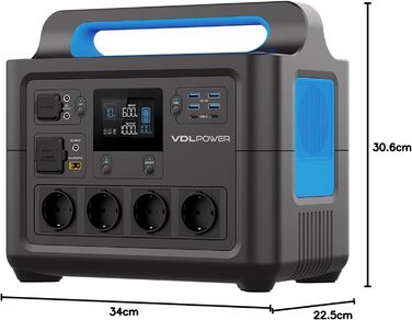 Портативна електростанція VDL 1500W, HS1500, 1228Wh, LiFePO4, для кемпінгу та відпочинку на природі