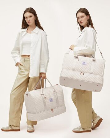 Сумка-органайзер для одягу LOVEVOOK, 53L, 2 шт., бежева. Сумка-рюкзак для подорожей, з містким відділенням для взуття, водонепроникна, для ручної поклажі