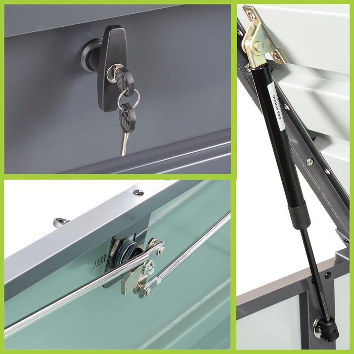 Водонепроникна садова скриня Grindi Morus 600л для подушок, інструментів, вуличний ящик для зберігання на балкон, терасу, в гараж (Сірий)