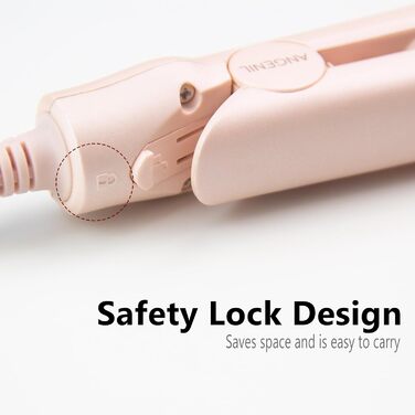 ANGENIL Pro Mini Титановий випрямляч та плойка 2-в-1 для волосся, компактний дорожній формат, швидкий нагрів 20 сек, сірий колір