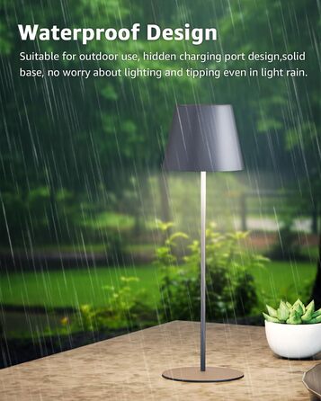 LED настільна лампа FUYO 2 шт. в наборі, акумуляторна, USB-C, сенсорне керування, регулювання яскравості, 2700K-6000K, 3 кольори, для дому та вулиці (чорний)