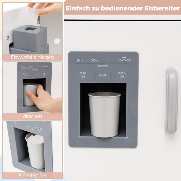 Детська дерев'яна кухня COSTWAY з підсвіткою та звуком, кутова кухня з табло, мікрохвильовою піччю, раковиною, духовкою та місцем для зберігання, з аксесуарами, іграшкова кухня для дітей від 3 років (біла)