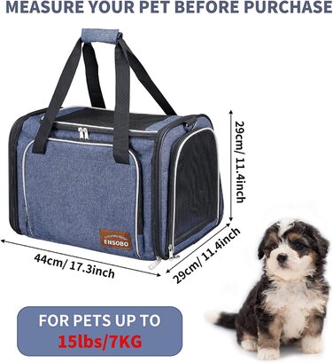 Сумка для перенесення кішок ENSOBO, складна сумка для перенесення собак сумка для перенесення кішок, сумка для перенесення домашніх тварин, переноска з м'яким матрацом для перевезення поїздом/автомобілем / літаком