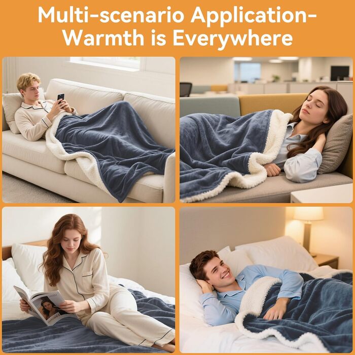 Електрична грілка з автовимкненням 160x130 см, 9 температурних режимів, таймер, LED-дисплей, пральна, для дивана, ліжка, офісу, подарунок. Кольори: сірий 130*160 см, сірий 130*180 см
