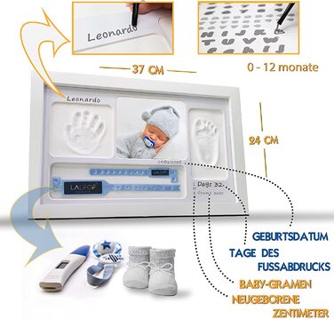 Дитячий набір LALFOF footprint 7in1 з налаштованим назвою і обробкою для зберігання речей. Подарунковий дитячий набір для новонароджених і малюків