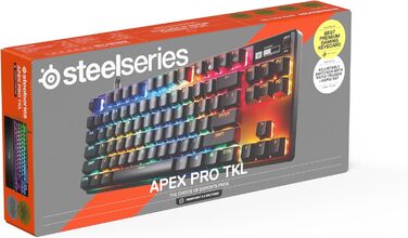 Клавіатура SteelSeries Apex Pro TKL Gen 3 - ігрова, механічна, TKL, Hall Effect, OmniPoint 3.0, German QWERTZ, чорна