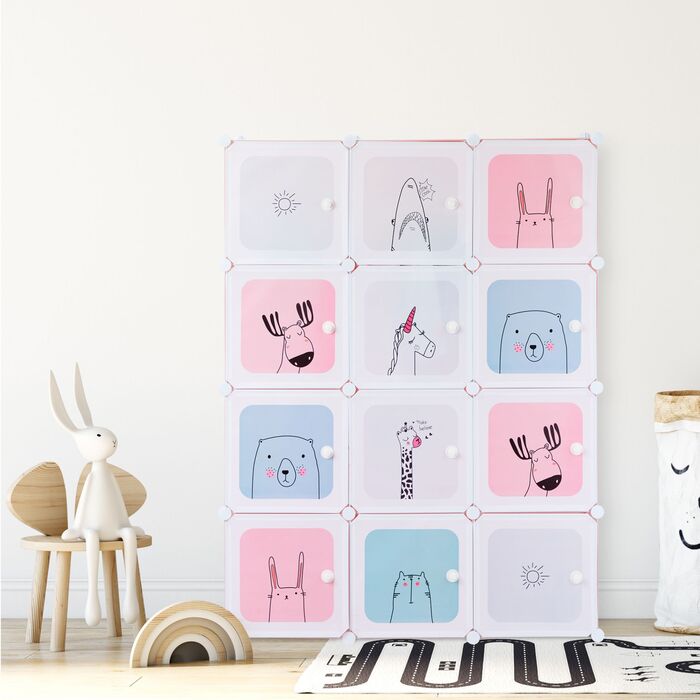 Поличкова система Relaxdays для дитячої кімнати з 12 секціями