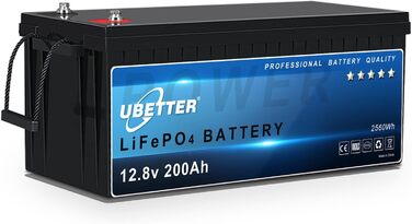 Акумулятор UBETTER Mini 12V 100Ah LiFePO4, 100A BMS, 1280 Втгод, 4000 циклів, термін служби 10 років, легкий, компактний