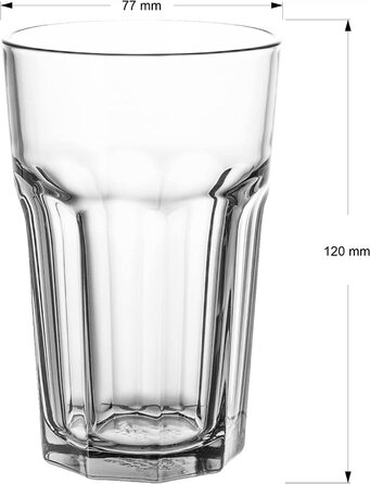 Стакан для пиття, 270 мл, універсальний набір, прозорий стакан для води, придатний для миття в посудомийній машині, стаканчик для соку, Штабельований, виготовлений в ЄС (6)