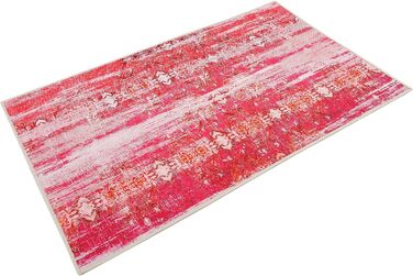 Домашній килимок для ванної, килимок для ванної, нековзний і миється, вінтажний, Сідней (червоний апельсин, 70 x 120 см)