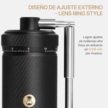 Ручна кавомолка TIMEMORE Chestnut з нержавіючої сталі, шліф Kegelschliff S2C, для еспресо та френч-пресу, чорна