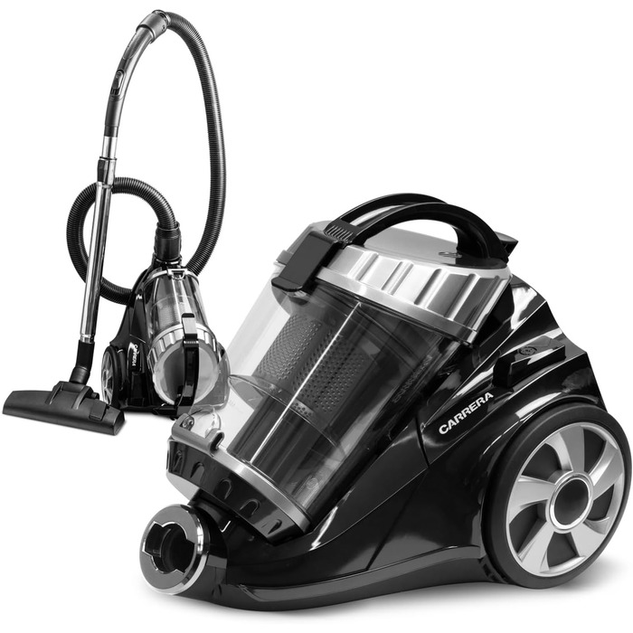 Пилголом Carrera чорного кольору: пилосос циклонного типу, з кабелем, компактний, 800W, HEPA-фільтр, висока потужність всмоктування