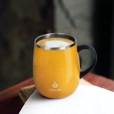 Кружка для кави та чаю Ideus 470 мл (подвійні стінки, нержавіюча сталь, з кришкою)