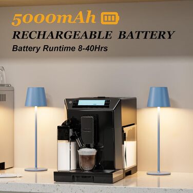 LED настільна лампа бездротова з акумулятором, регульована яскравість, 2 шт. з 3 колірними температурами, сенсорне керування, зарядка USB-C, для дому, кемпінгу (чорний) 2 шт.