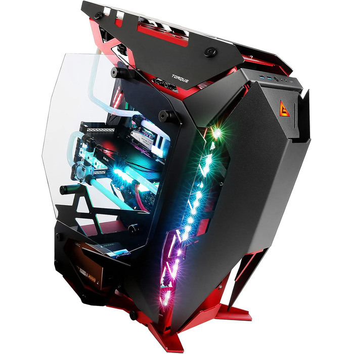 Ігровий корпус Antec Torque Midi-Tower чорний/червоний, алюмінієвий, підтримка ATX/EATX/ITX/Micro ATX