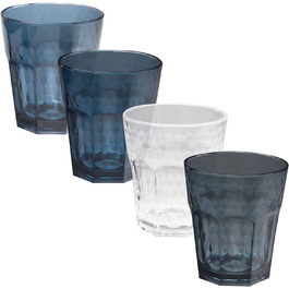 Набір посуду для кемпінгу на 4 особи, блакитно-білий, 16 предметів, з меламіну, для дому/кемпінгу/RV, сучасний набір для пікніка