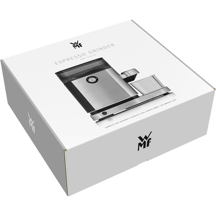 Кавомолка WMF Lumero: 1400 Вт, 15 bar, для еспресо та паді, з капучинатором, нержавіюча сталь матова