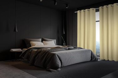 Комплект штор Utopia Bedding Blackout 2 140x245 см, бежевий теплоізоляційний, звукоізоляційний