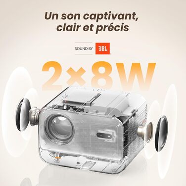 JBL Beamer Sound: LED проєктор Yaber L2s з автофокусом, WiFi 6, Bluetooth 5.1 для домашнього кінотеатру