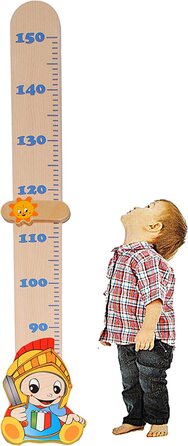 ТОВ 3-мірна планка - з цільного дерева - Кляйнер Ріттер-вкл. Назва-Діапазон вимірювання-від 80 см до 150 см - з рухомою планкою - повзунком для дитячої кімнати -. (без назви)