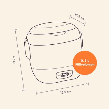 Міні рисоварка Reishunger 0.3L - для 1-2 порцій, керамічне покриття, чорний
