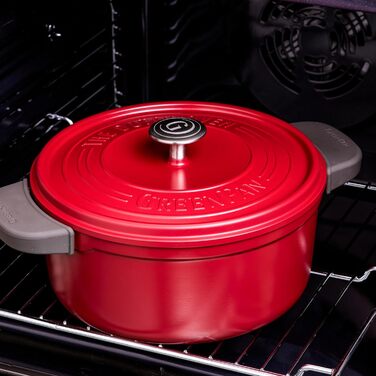 GreenPan Featherweights - Сковорода з кришкою, 22 см, 3 л, керамічне антипригарне покриття, чавун, індукція, сумісна з духовкою, червона
