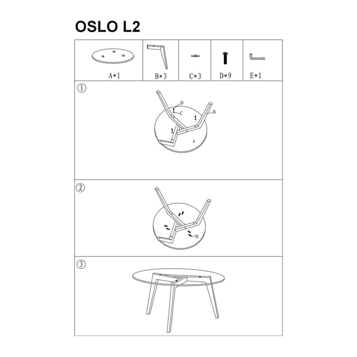 Журнальний столик OSLO L2 прозорий/дуб FI 80