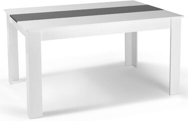 IDMarket Комплект обіднього столу та 6 стільців Georgia/Romane, 140 см, білий та сірий