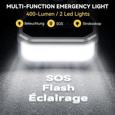 Powerbank для автомобіля Starthilfe: 6000A, 12V, для бензинових та дизельних авто, LCD-дисплей, 4 режими LED-підсвічування – для SUV, мотоциклів, газонокосарок