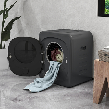 Сушарка для білизни з УФ-дезінфекцією, компактна, місткістю 4 кг, з нержавіючої сталі, сірого кольору