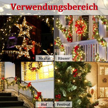 Льохтерна LED 100м з мідного дроту, 1000 LED, 8 режимів, IP44 (водостійка), з пульт та таймером, для прикраси на Різдво, в приміщенні та на вулиці, DIY, тепле біле світло