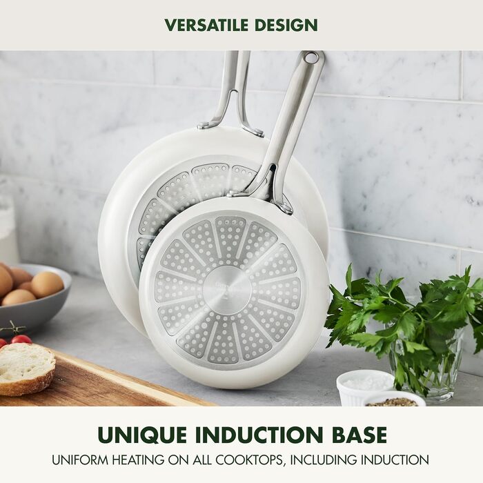 Сковорода GreenPan Nova, 20.3 см, індукційна, з алмазним покриттям, без PFOA та PFAS, керамічне антипригарне покриття, придатна для миття в посудомийній машині та випікання в духовці