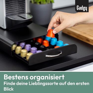 Тримач для капсул кави Gadgy | На зберігання 36 капсул | Ящик для капсул Nespresso | Тримач з нержавіючої сталі