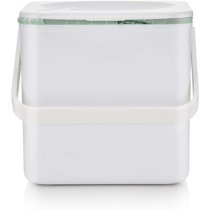 Кухонний компостний контейнер Minky Homecare, з внутрішнім оздобленням, виготовлене у Великобританії, 3.5 л, білий білий/розкішний сад