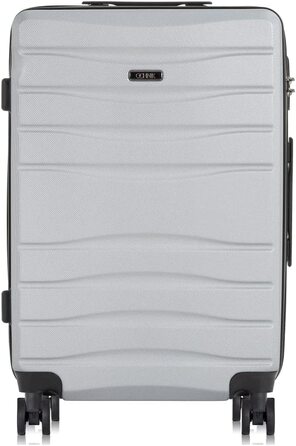 Велика валіза Ochnik / Валіза Hartschaen / Матеріал ABS / Колір Чорний / коліна Код з TSA / розмір / розміри 75,5x48x30 см / Розмір 90 / 4 рун / Висока якість (Сірий, м)