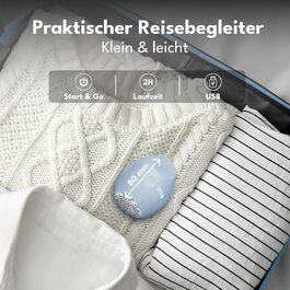 Електричний міні-фільтр для одягу LEBENLANG - з запасними лезами та пензликом для чищення | Видалення ворсу та пуху | Підходить для вовняних виробів (Блакитний, 400mAh)
